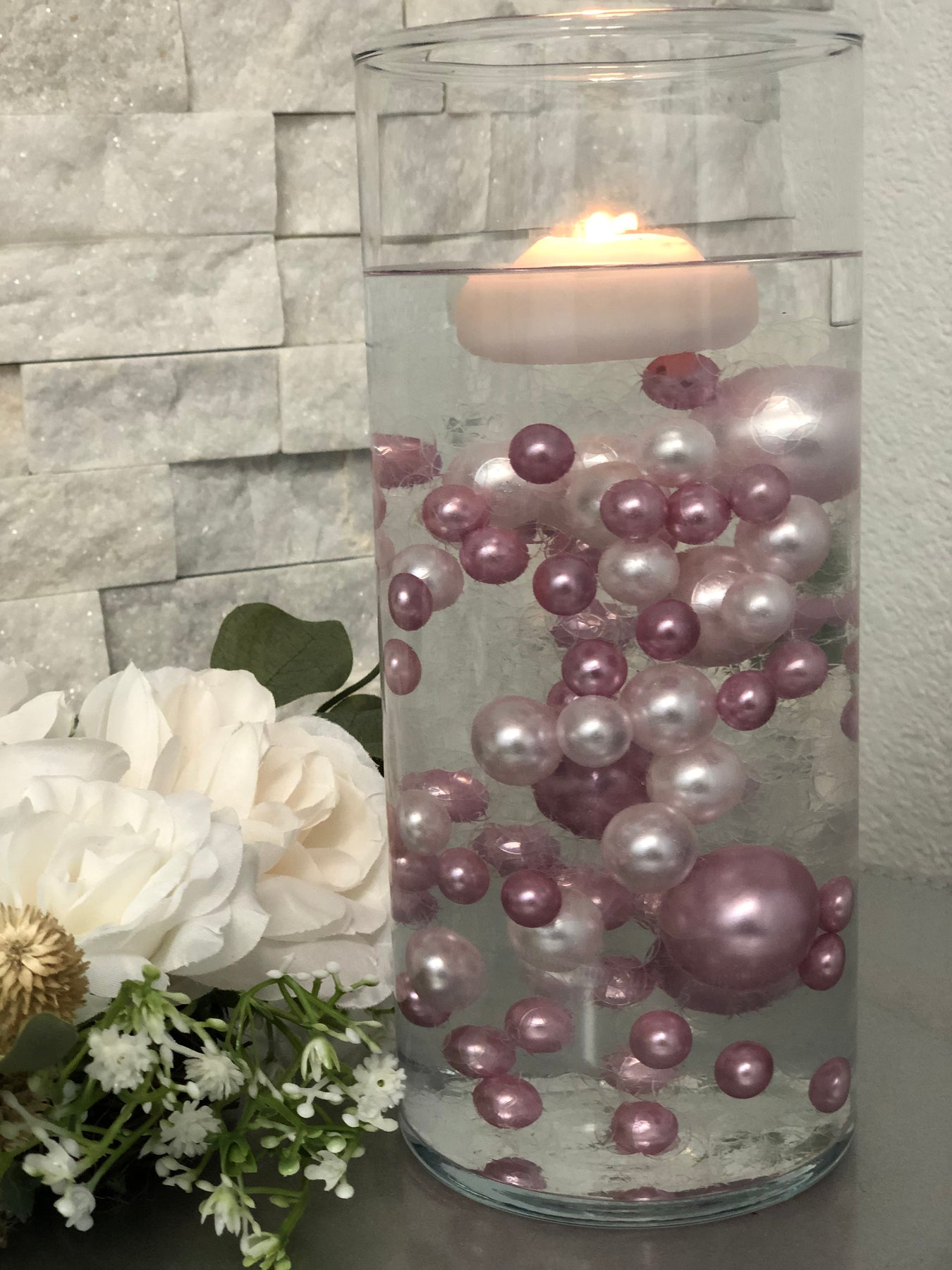 Dusty Rose Blush Floating Pearls - Vase Filler Pearls Jumbo Pearls No –  Bungalow Daisy